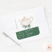 Teapot Eucalyptus Tea Label スクエアシール (封筒)