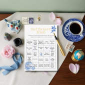 Teapot Find the Guest Bridal Shower Bingo game 招待状