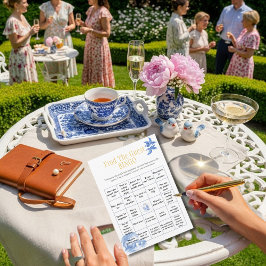 Teapot Find the Guest Bridal Shower Bingo game 招待状