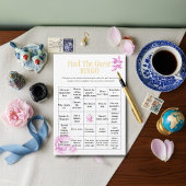 Teapot Find the Guest Bridal Shower Bingo game 招待状