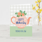 Teapot Illustration Mothers Card カード (黄色い花)