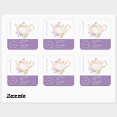Teapot Lavender Tea Label スクエアシール (シート)