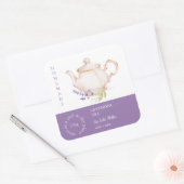 Teapot Lavender Tea Label スクエアシール (封筒)