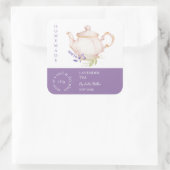 Teapot Lavender Tea Label スクエアシール (バッグ)