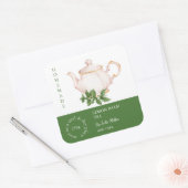 Teapot Lemon Balm Tea Label スクエアシール (封筒)