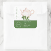 Teapot Lemon Balm Tea Label スクエアシール (バッグ)