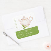 Teapot Loose Leaf Tea Label スクエアシール (封筒)