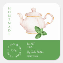 Teapot Mint Tea Label