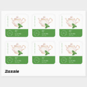 Teapot Mint Tea Label スクエアシール (シート)