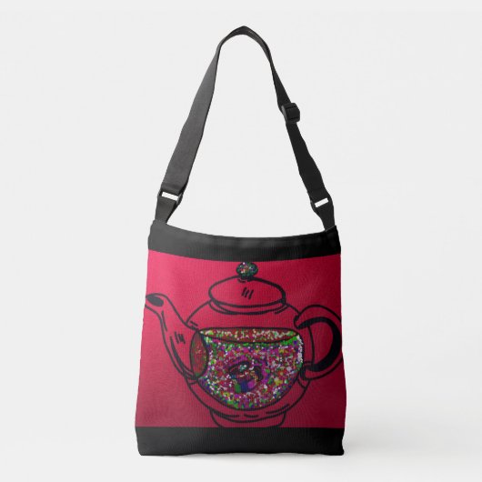 Teapot of Flowers  クロスボディバッグ (正面)