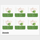 Teapot Oregano Tea Label スクエアシール (シート)