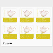 Teapot Rooibos Tea Label スクエアシール (シート)
