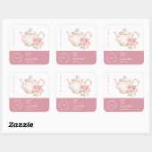 Teapot Rose Tea Label スクエアシール (シート)