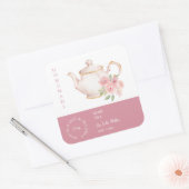 Teapot Rose Tea Label スクエアシール (封筒)