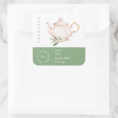 Teapot Sage Tea Label スクエアシール (バッグ)