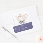 Teapot Violet Tea Label スクエアシール (封筒)