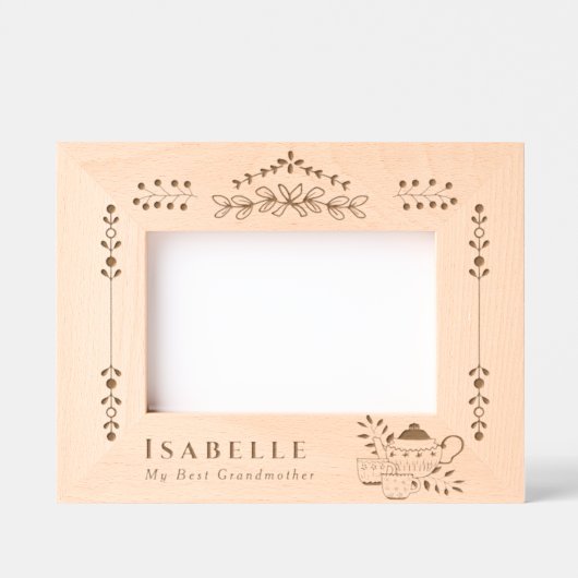 Teapots and Cups  レーザー彫刻フレーム (正面)