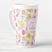 Teapots and Cups Garden Pink カフェラテマグ (左アングル)