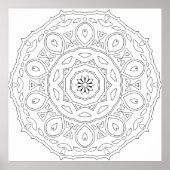 Teardrop Heart Mandala with Ornate Leaf Layers ポスター (正面)