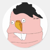 Teardrop nose goofy puppet ラウンドシール (正面)