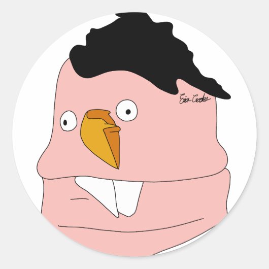 Teardrop nose goofy puppet ラウンドシール (正面)