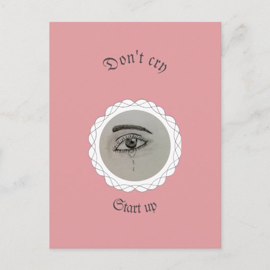 Tearing eye Throw Pillow シーズンポストカード (正面)