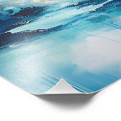 Tears of Azure Blue抽象芸術 フォトプリント (角)