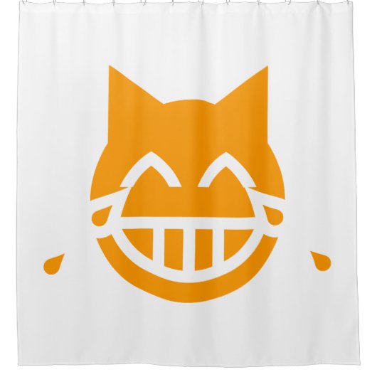 Tears of Joy絵文字ネコ シャワーカーテン (正面)