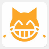 Tears of Joy絵文字ネコ スクエアシール (正面)