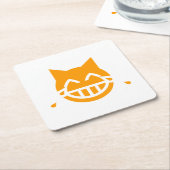 Tears of Joy絵文字ネコ スクエアペーパーコースター (アングル)