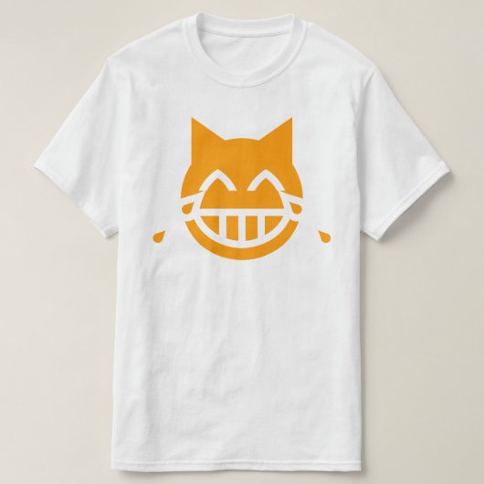 Tears of Joy絵文字ネコ Tシャツ (デザイン正面)