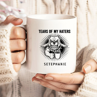 Tears Of My Haters Mug, Funny Bulldog Mug, Haters ジャンボコーヒーマグカップ