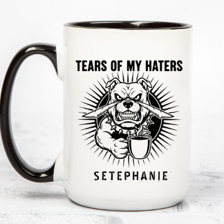 Tears Of My Haters Mug, Funny Bulldog Mug, Haters マグカップ