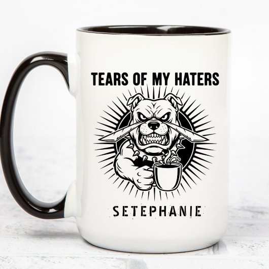 Tears Of My Haters Mug, Funny Bulldog Mug, Haters  マグカップ