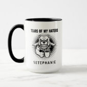 Tears Of My Haters Mug, Funny Bulldog Mug, Haters  マグカップ (左)