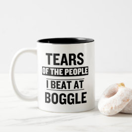 Tears of the People I Beat At Boggle Funny ツートーンマグカップ