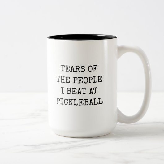 Tears Of The People I Beat At Pickleball Funny ツートーンマグカップ (右)