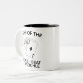 Tears Of The People I Beat At Pinochle Funny ツートーンマグカップ (正面左)