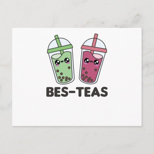 Teas – バ最高のブルティーかわいいBoba Tea Love ポストカード (正面)
