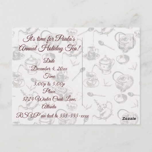 "Teas" the Season Invitation ポストカード (裏面)