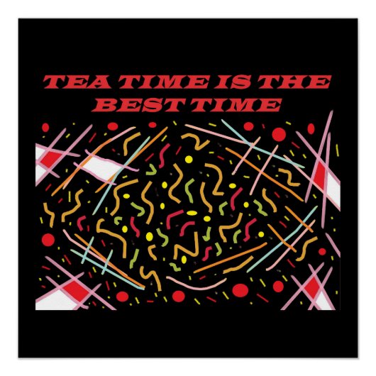 Teatimeはタイム最高のアートデザインキャンバスの印刷 ポスター (正面)