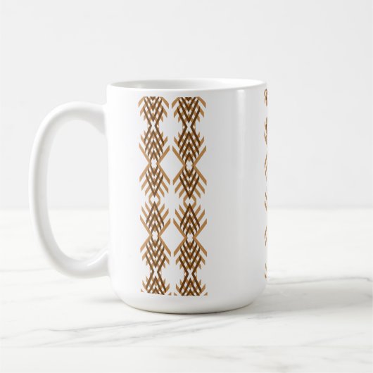 Tebeb Geometric Weave – Ethiopian Tribal Pattern コーヒーマグカップ (左)