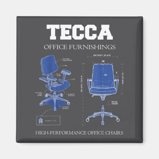 Tecca Office Furnishings - ハイパフォーマンスチェア マグネット (正面)