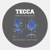Tecca Office Furnishings - High Performance Chairs ラウンドシール (正面)
