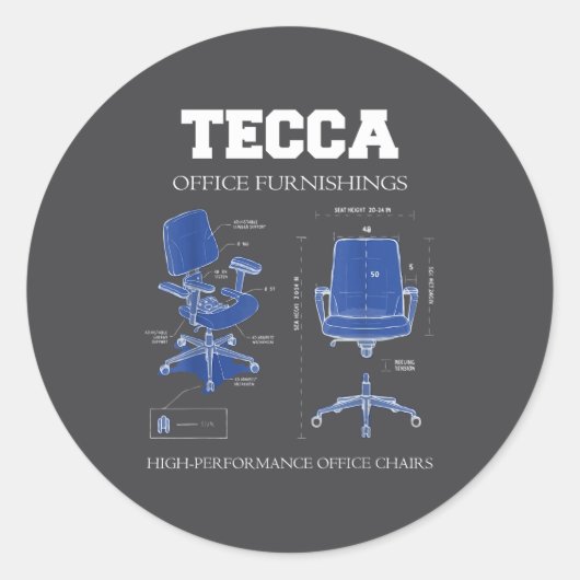 Tecca Office Furnishings - High Performance Chairs ラウンドシール (正面)