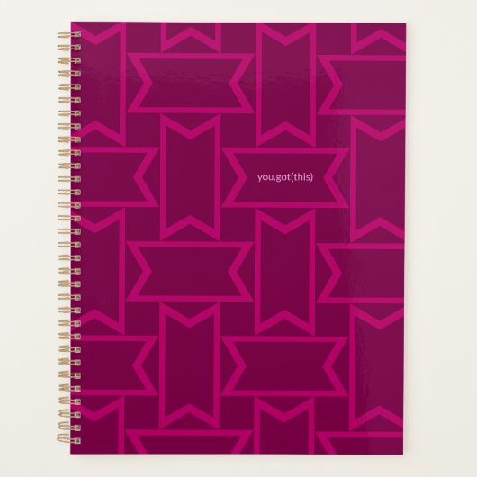 Techの女性のためのプルプルとピンクス プランナー手帳 (正面)