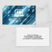 Techコンピュータロゴ | バイナリコードの背景 名刺 (正面/裏面)