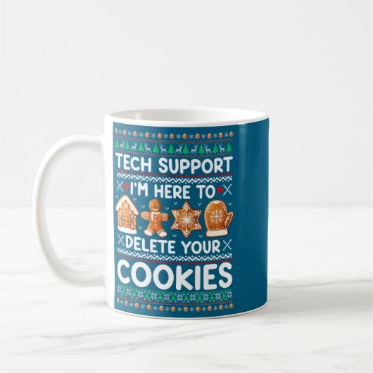 Techサポート クッキーを削除します クリスマスTシャツ コーヒーマグカップ (左)