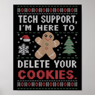 Techサポート クッキーを削除します Xmas メンズ ポスター