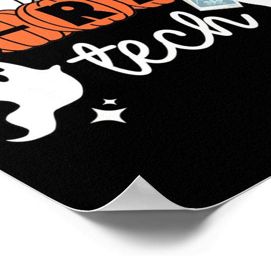 Techハロウィーン技術者分隊X線Techカボチャ ポスター (角)